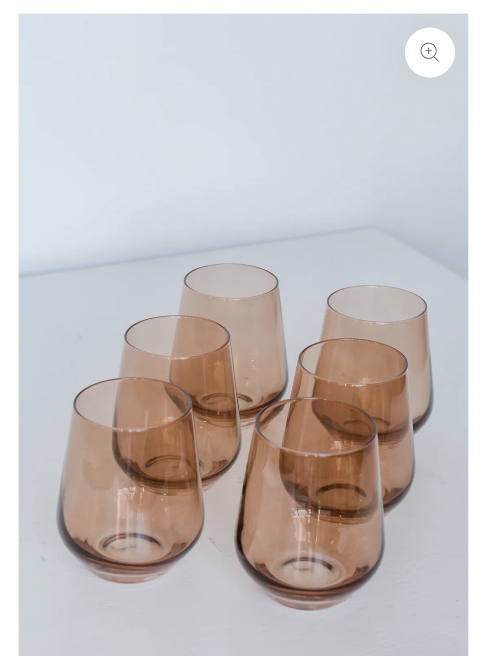 Estelle Smoky Amber Stemless Glasses - Set of 6